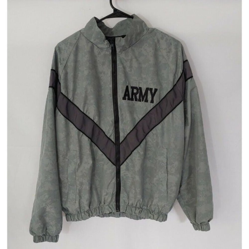Skilcraft JWOD Men Full Zip Army Jacket Windbreaker Top Size Medium Nylon Coat
